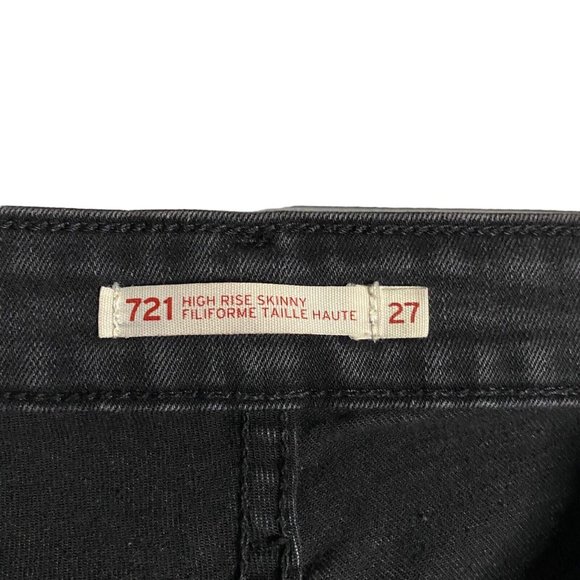 Levi's 721 Women's Black High Rise Skinny Denim Jeans - Picture 4 of 9